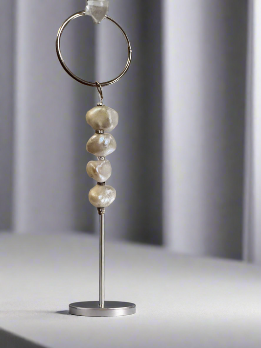 925 silver/Pearl hoop earrings